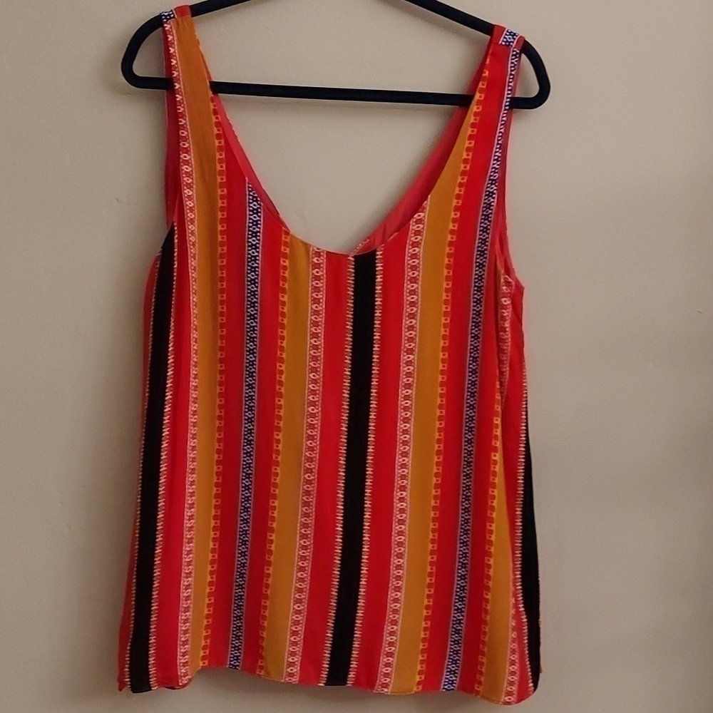 GIANNI BINI Jordan Tie Back Striped Vibrant Color Tank Top New L Resortwear - Picture 3 of 13